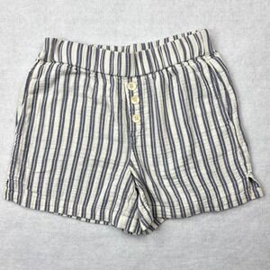 Madewell Creamy white and Navy Striped Linen-Blend Women’s Shorts Xxs